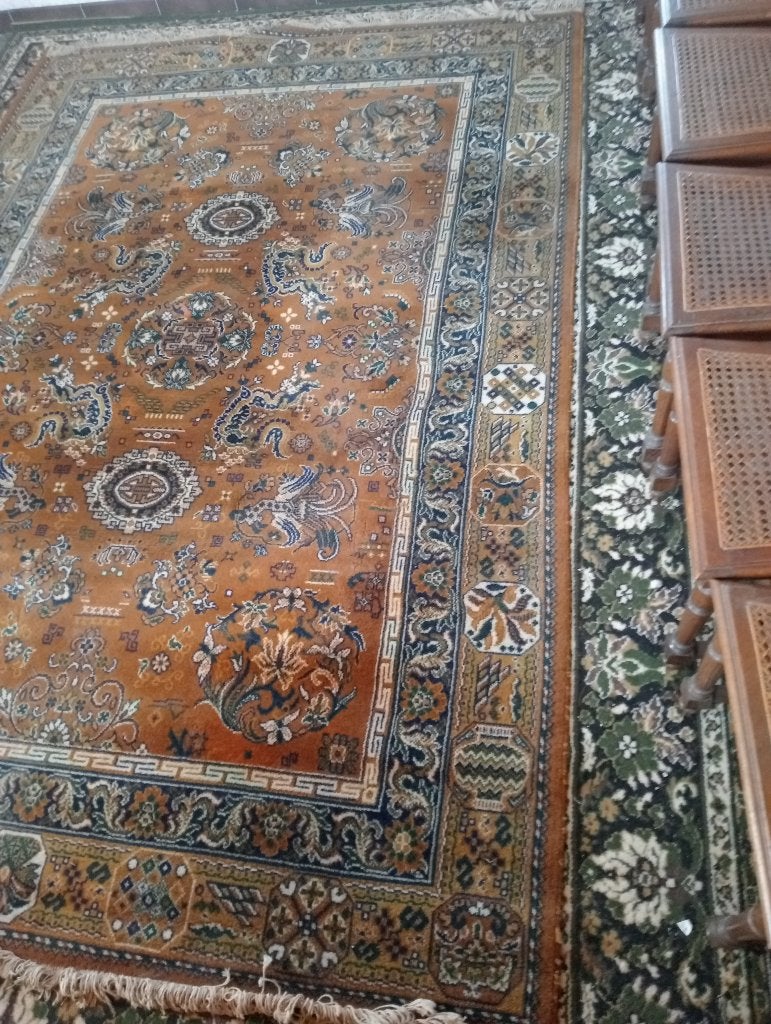 Vintage tapijt 300 x 195, Huis en Inrichting, Stoffering | Tapijten en Vloerkleden, Ophalen, Blauw, 150 tot 200 cm, 200 cm of meer