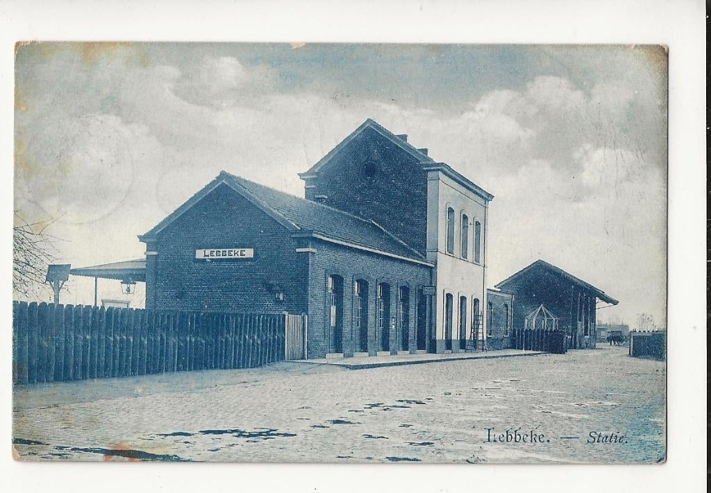 lebbeke pk station gare 1910, Ophalen of Verzenden, Voor 1920, Gelopen, Oost-Vlaanderen