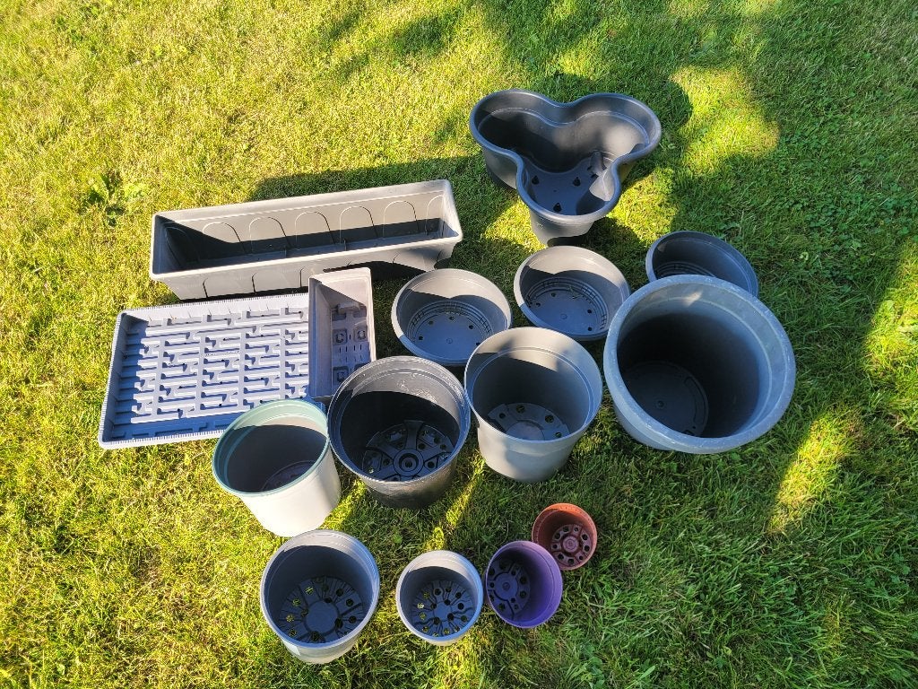 Bloempotten, Tuin en Terras, Ophalen, Kunststof, Gebruikt, Overige vormen