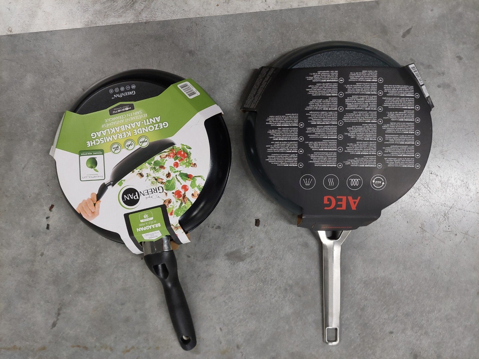 1 groene pan +1 AEG-koekenpan, Ophalen, Koekenpan, Antiaanbaklaag, Overige merken