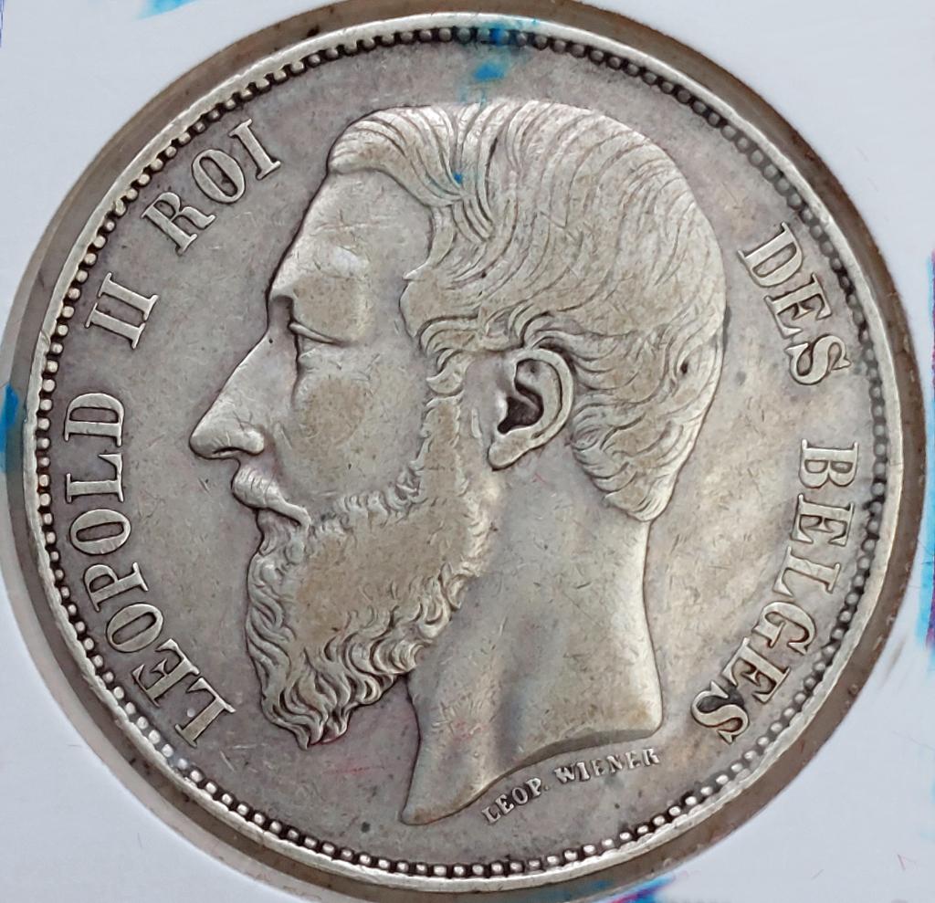 5 Frank 1868 Graveursnaam in hals ZELDZAAM, Postzegels en Munten, Zilver, Ophalen of Verzenden, Losse munt, Zilver
