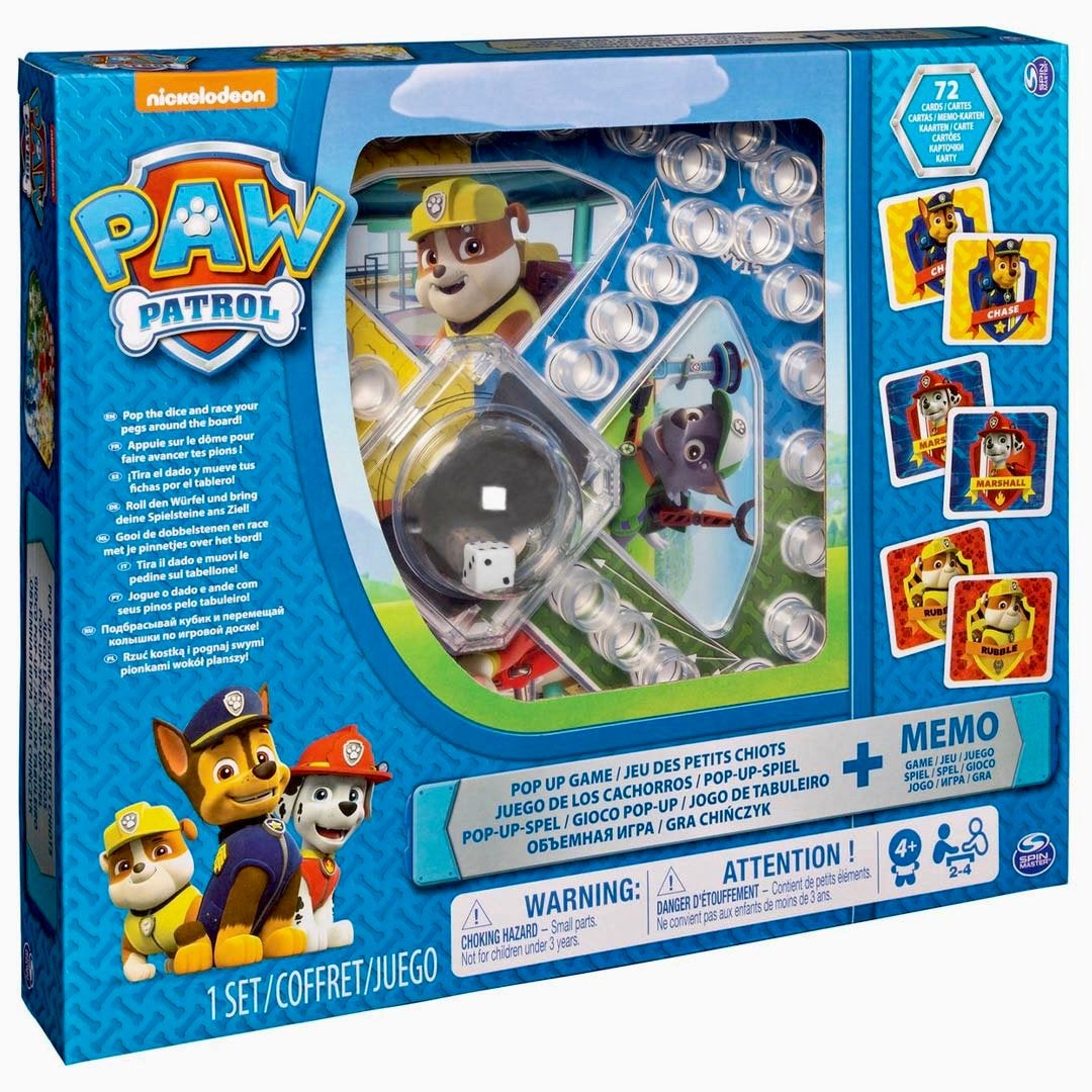 Gezelschapsspel ‘Paw Patrol’ pop up en domino, Ophalen, Zo goed als nieuw