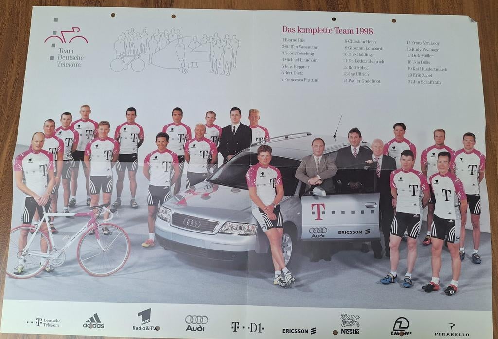 Jaarkalender/Ploegfoto Team Deutsche Telekom 1998, 1980 tot heden, Foto, Ophalen of Verzenden, Zo goed als nieuw