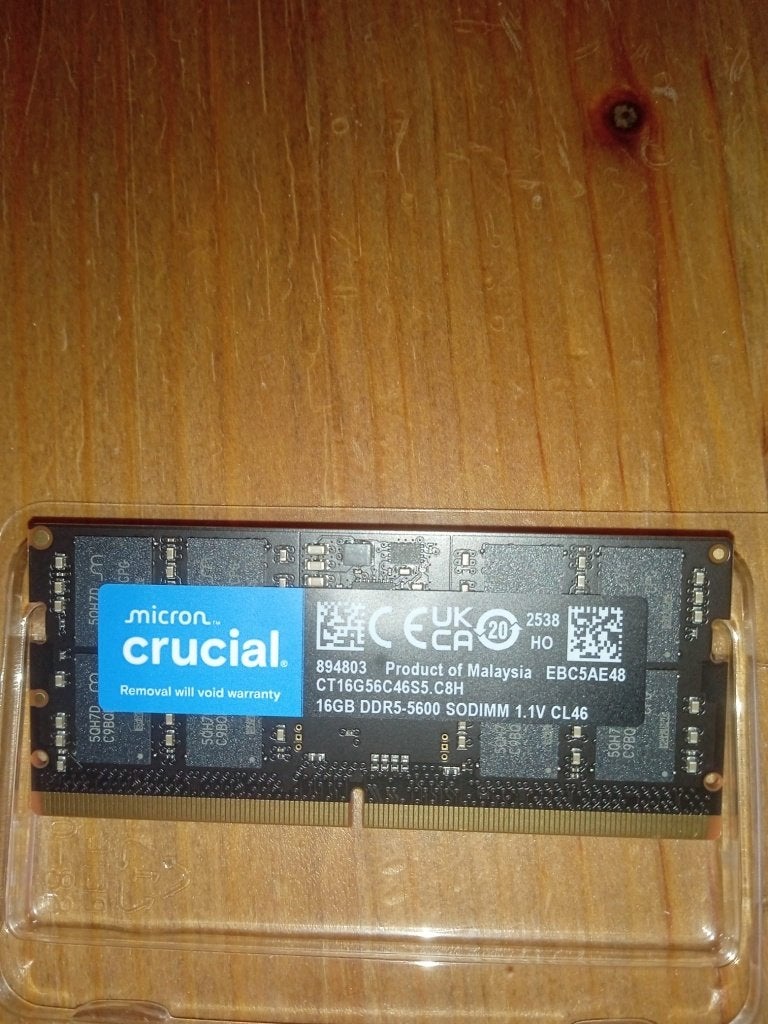 Crucial 16 Go DDR5-5600 SO-DIMM CL46 – Neuve, Informatique & Logiciels, Neuf, Enlèvement, DDR5, Laptop