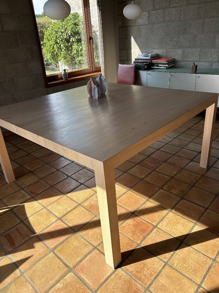 tafel in olm (iep), Huis en Inrichting, Ophalen, Gebruikt, Vierkant, Vijf personen of meer