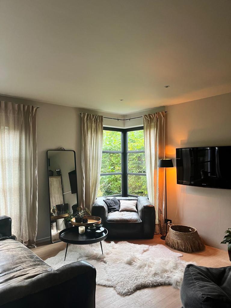 Stoere lederen salon - retro look, Huis en Inrichting, Ophalen, Gebruikt, Leer, Retro