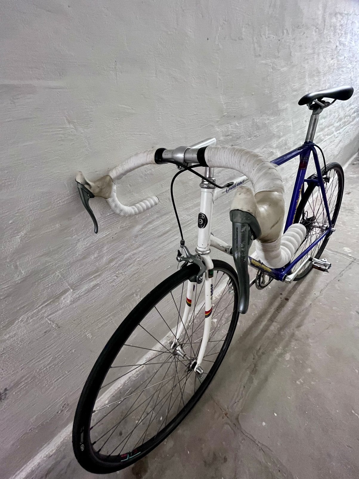 Paars witte Koga Miyata Granwinner retro koersfiets -maat 56, 10 à 15 vitesses, Frein sur jante, Acier, Enlèvement