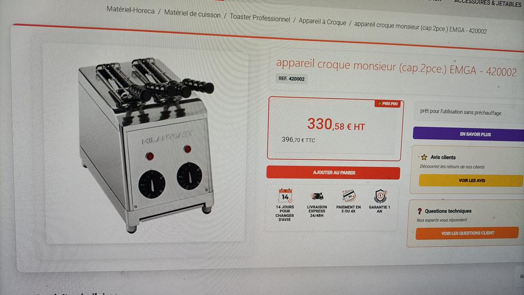 Toaster / grille pain EMGA, Enlèvement ou Envoi, Utilisé, Câble ou Fil électrique