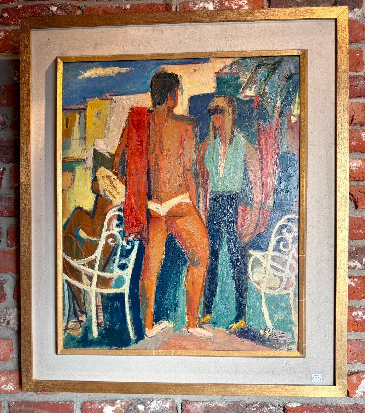 Schilderij Lode Sebregts, Peinture à l'huile, Bois, Figures, Signé