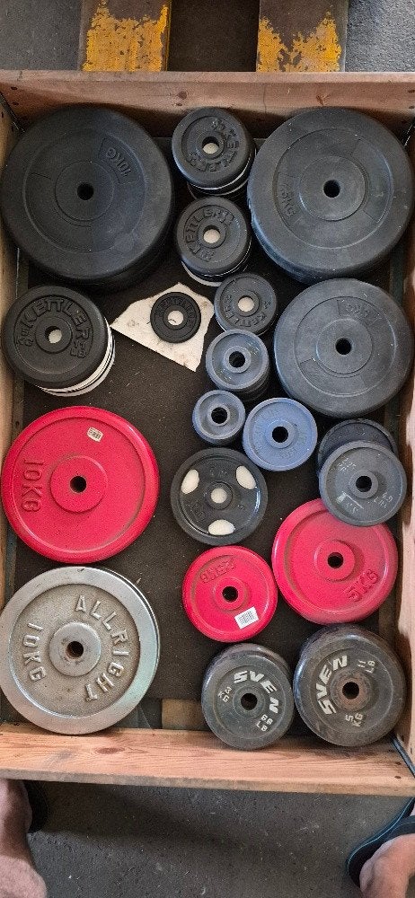 Halterschijven, Sport en Fitness, Fitnessmaterialen, Ophalen, Zo goed als nieuw, Halterschijven