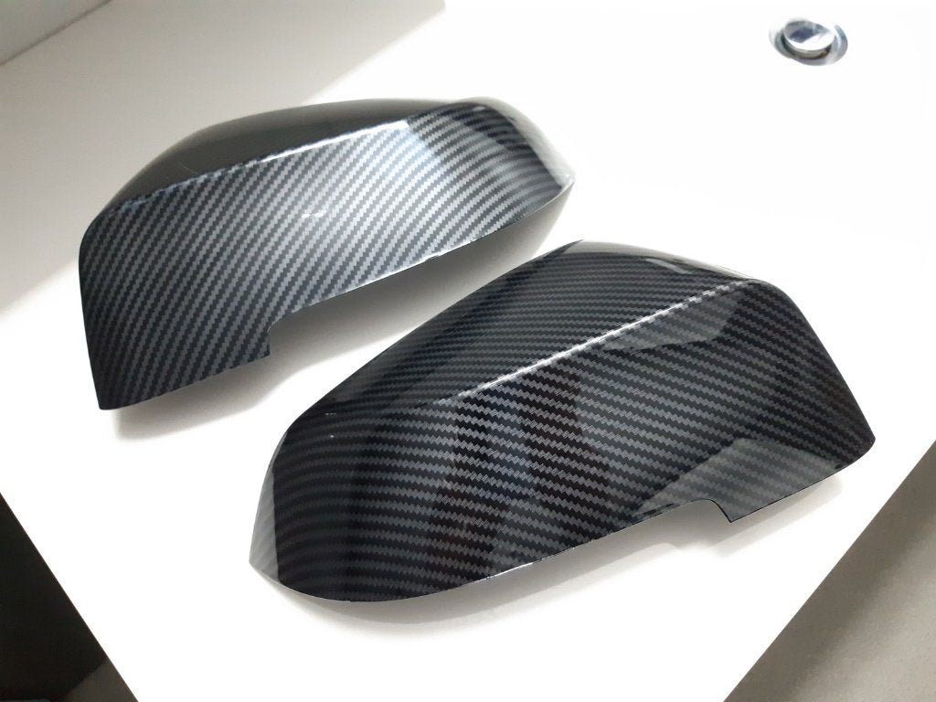 Carbonlook en zwarte spiegel kappen voor BMW 5 6 7 Serie., Ophalen of Verzenden, BMW