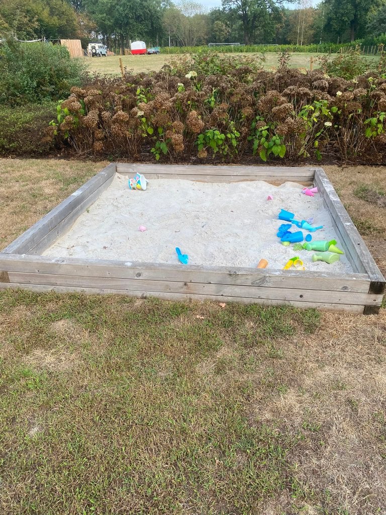 Zandbak 3 x 3 meter, Kinderen en Baby's, Speelgoed | Buiten | Zandbakken, Ophalen, Gebruikt