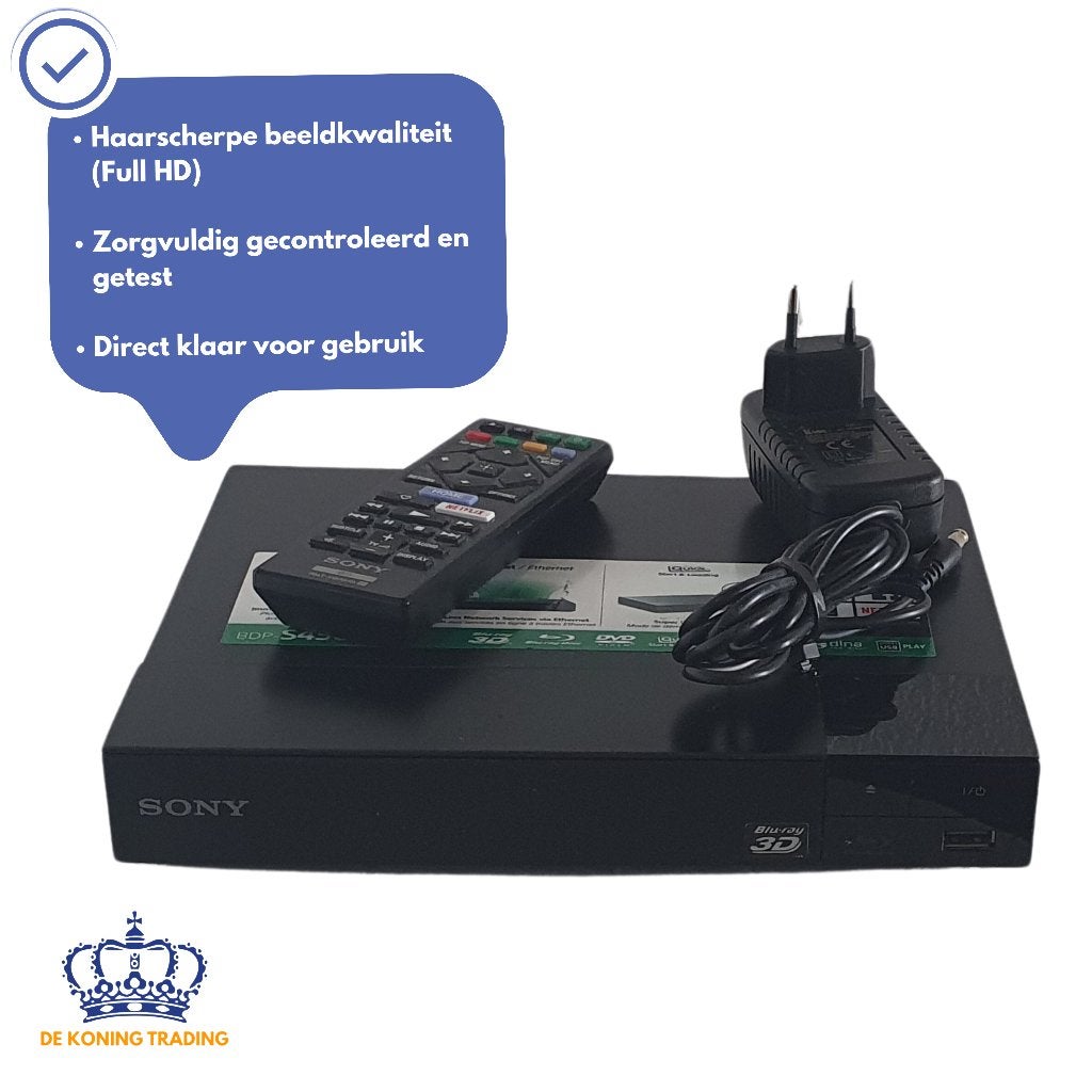 Sony BDP-S4500 | 3D Blu-ray Speler | Full HD | DVD CD Speler, Envoi, Comme neuf, Sony