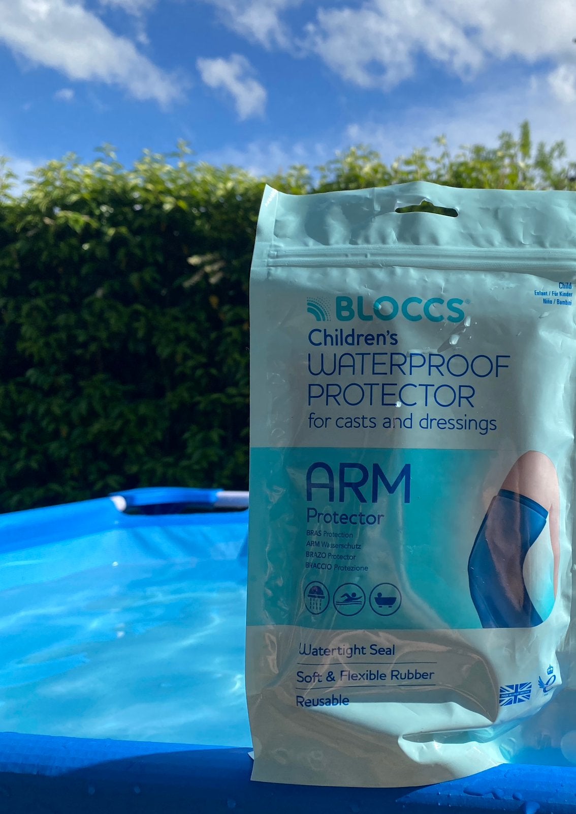 Bloccs waterdichte gips beschermer arm 8-10 jaar, Ophalen of Verzenden, Zo goed als nieuw