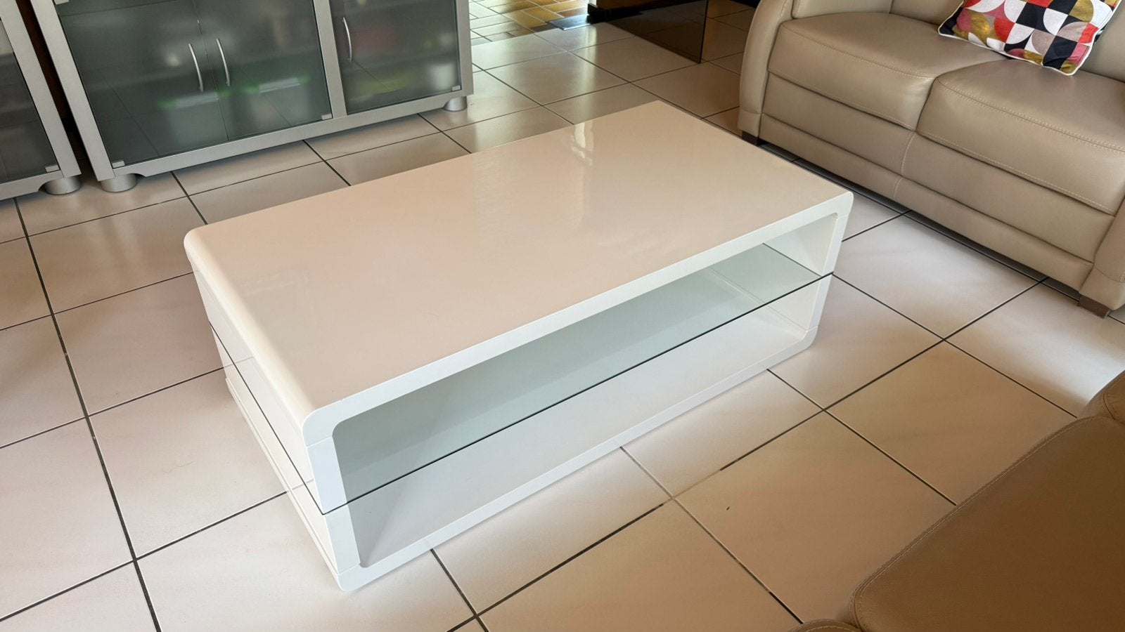 Table basse blanche 40 x 60 x 120 cm, Enlèvement, Comme neuf