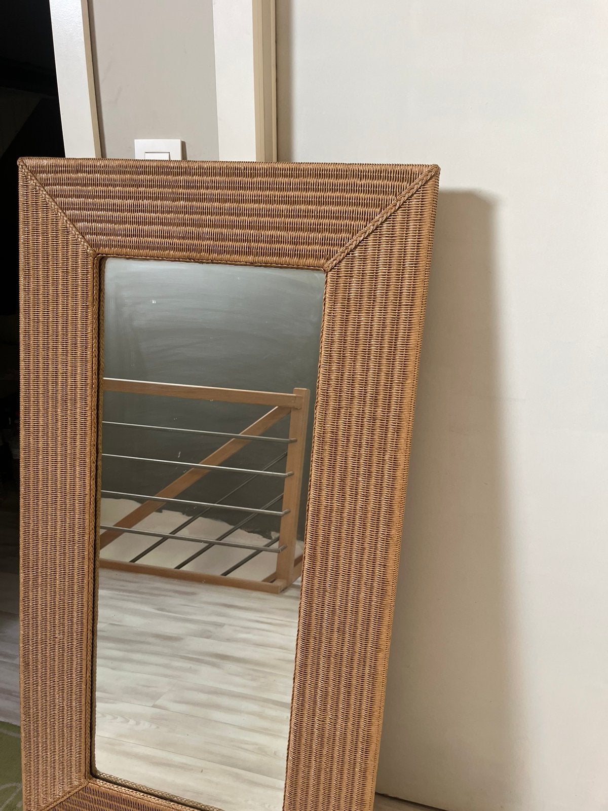 Prachtige grote rotan spiegel – 130 x 70cm, Huis en Inrichting, Woonaccessoires | Spiegels, Zo goed als nieuw, 50 tot 75 cm, 100 tot 150 cm