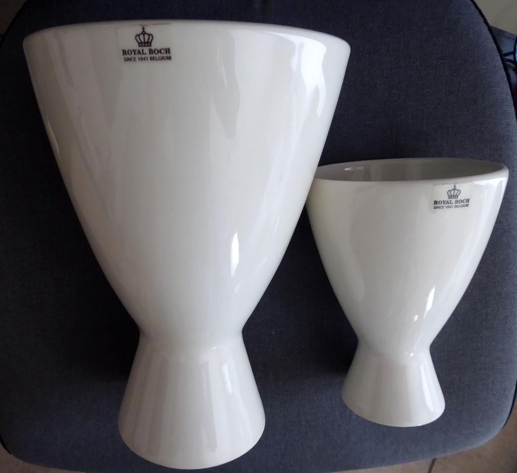 Lot 2 vases en faïence émaillée "Royal Boch", Antiquités & Art, Enlèvement ou Envoi