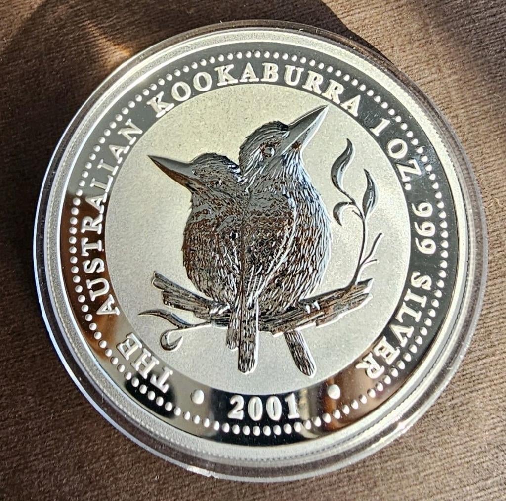 1 oz zilveren Kookaburra - 2001, Ophalen of Verzenden
