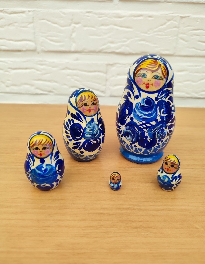 Nestpoppetjes Matroesjka Baboucka, vintage, handgemaakt, Ophalen of Verzenden, Gebruikt