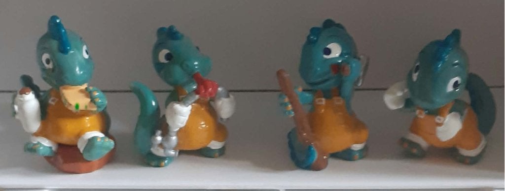 4 figurines kinder drolly dino, Collections, Enlèvement ou Envoi, Utilisé, Autres types