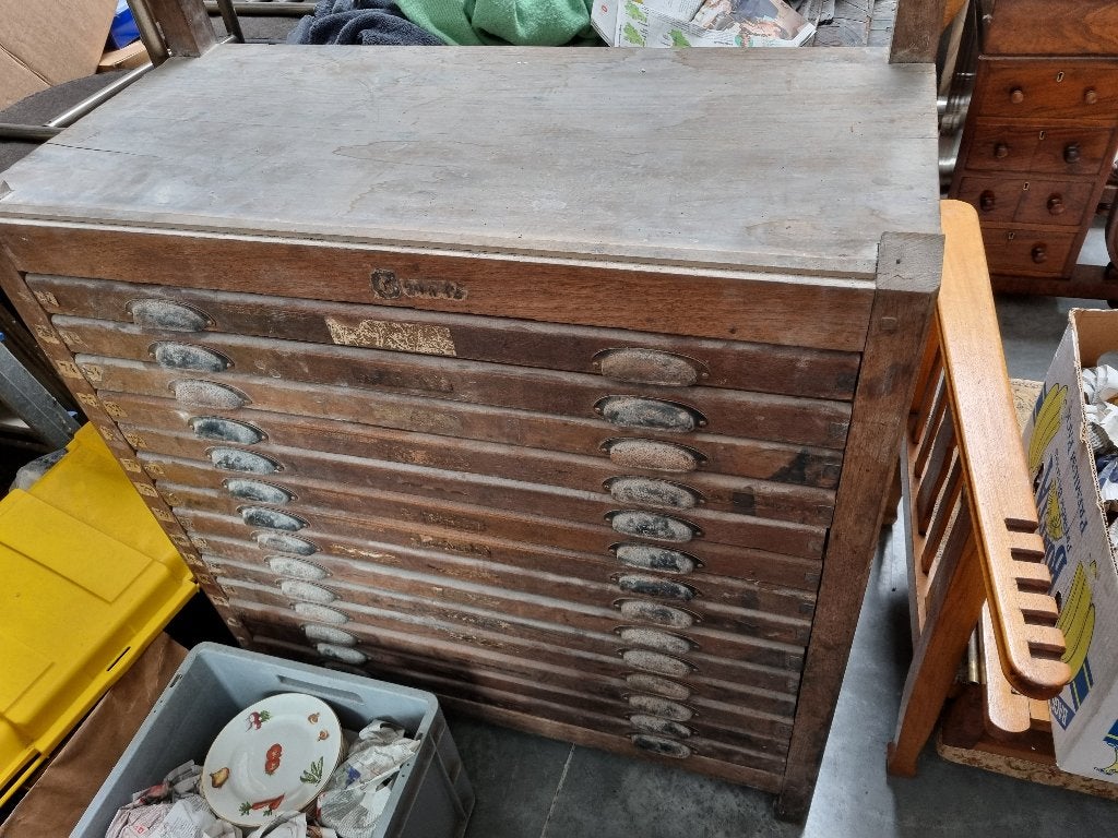 letterkast / zetbok / drukkerij kast drukkerijkast, Antiek en Kunst, Ophalen