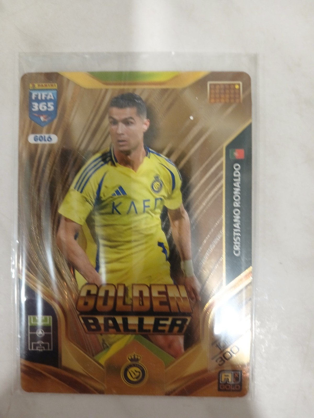 3 gouden 1 zilver voetbalkaart golden baller, Ophalen