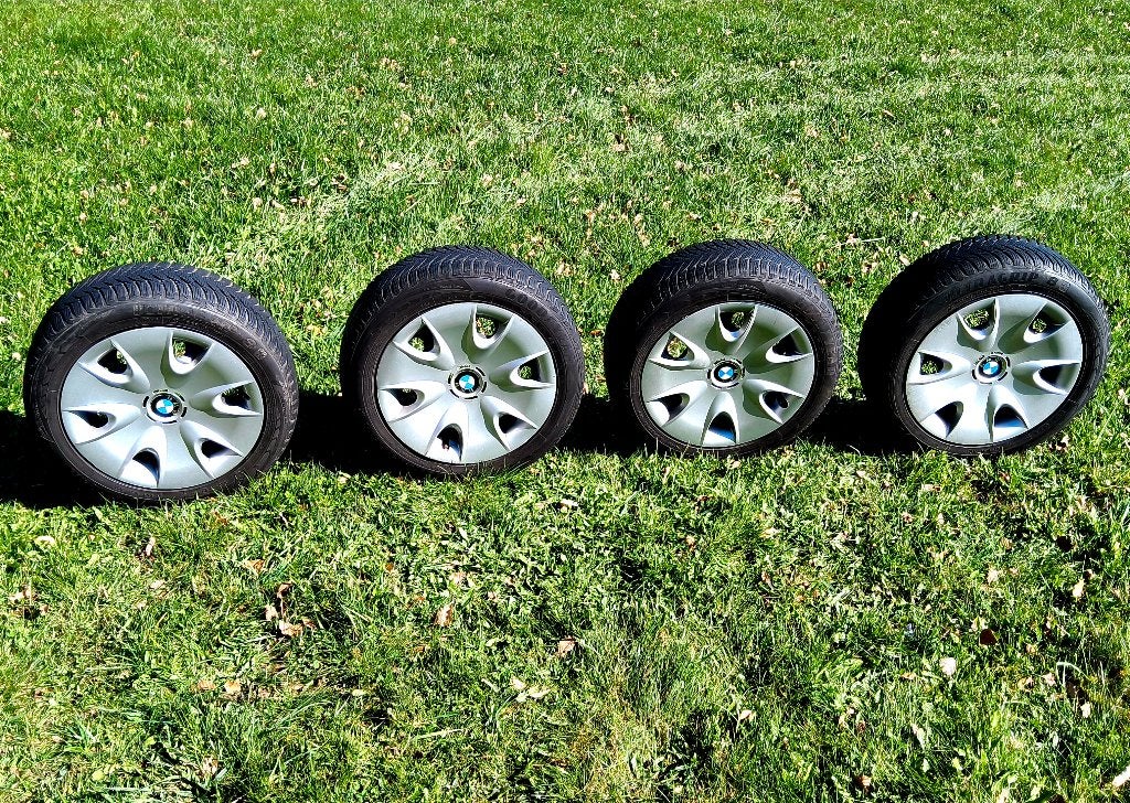 Jantes originales BMW avec pneus hiver 195/55-16, Ophalen, Gebruikt, 16 inch, Banden en Velgen