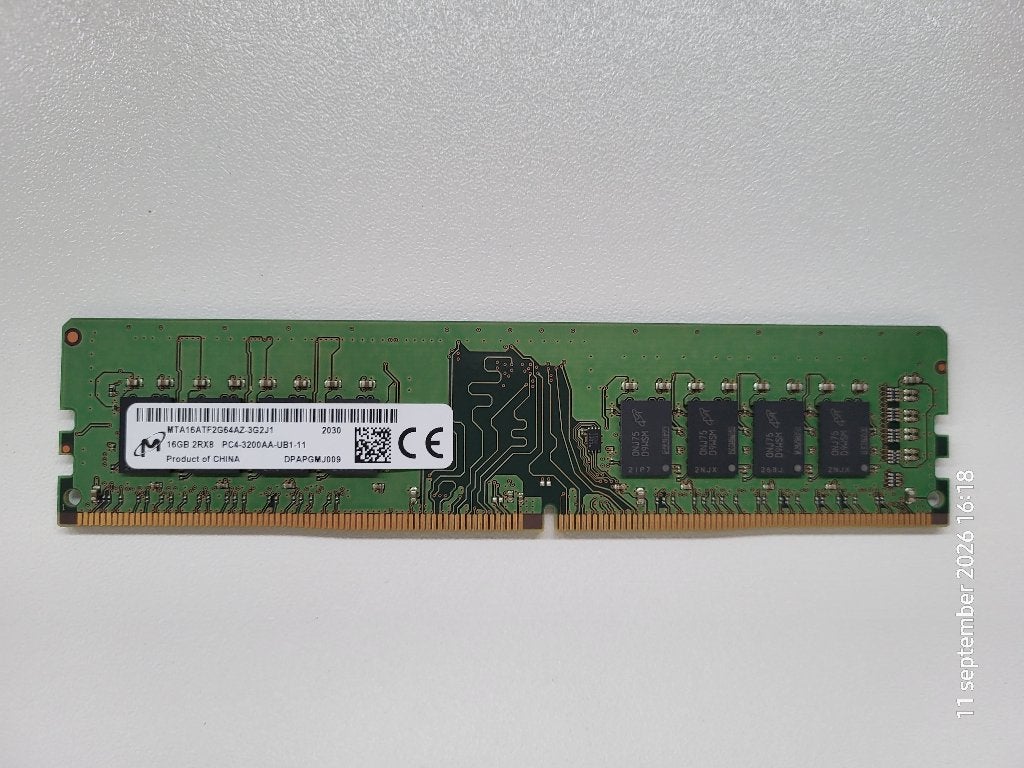 16GB DDR4 3200Mhz Micron desktop RAM, Enlèvement ou Envoi, Utilisé, DDR4, Desktop