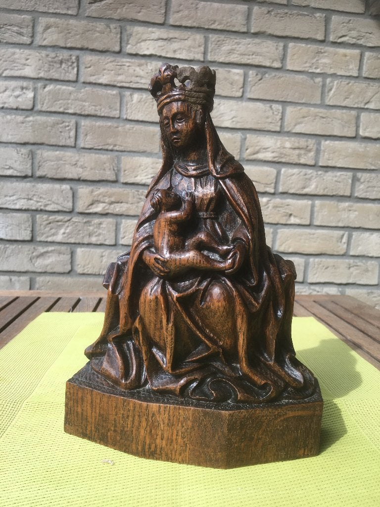 Onze-Lieve-Vrouwbeeldje, Ophalen, Houtsnijwerk, 20 - 50 cm, Hout