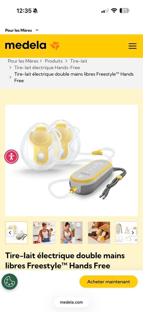 Tire lait double medela hands free, Enlèvement, Comme neuf