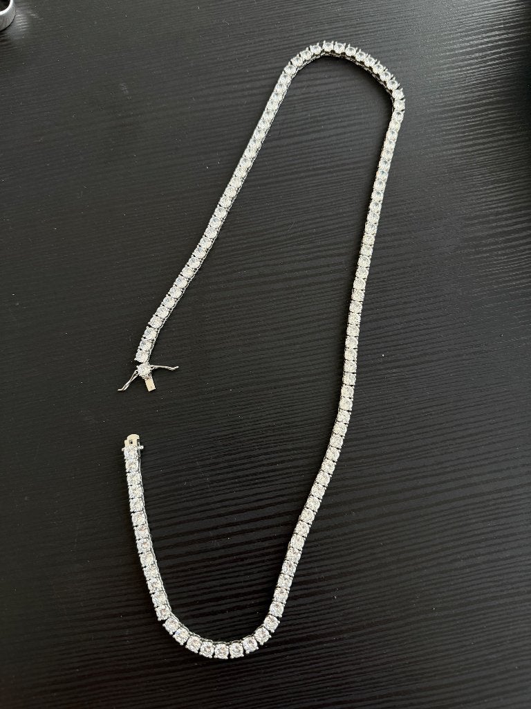 925 zilveren ketting, Ophalen, Nieuw, Met edelsteen, Zilver