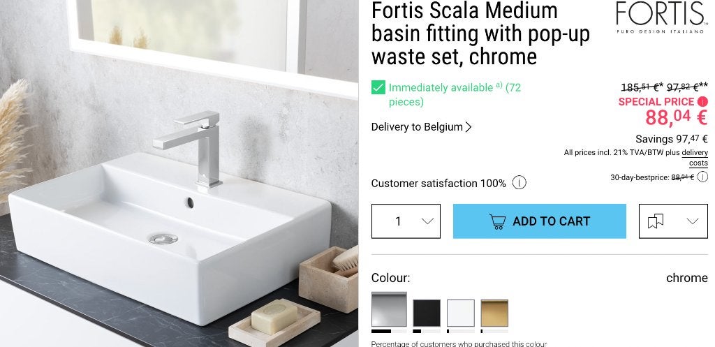 2 nieuwe Kranen Fortis Scala Medium, Enlèvement, Neuf, Chrome, Lavabo