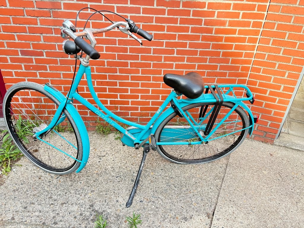 Turquoise fiets Gazelle, Ophalen, Terugtraprem, Gebruikt, Versnellingen