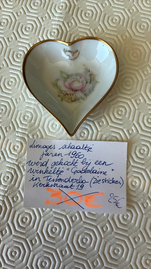 Limoges schaaltje hartje, heel mooi, jaren 1960, Ophalen, Gebruikt