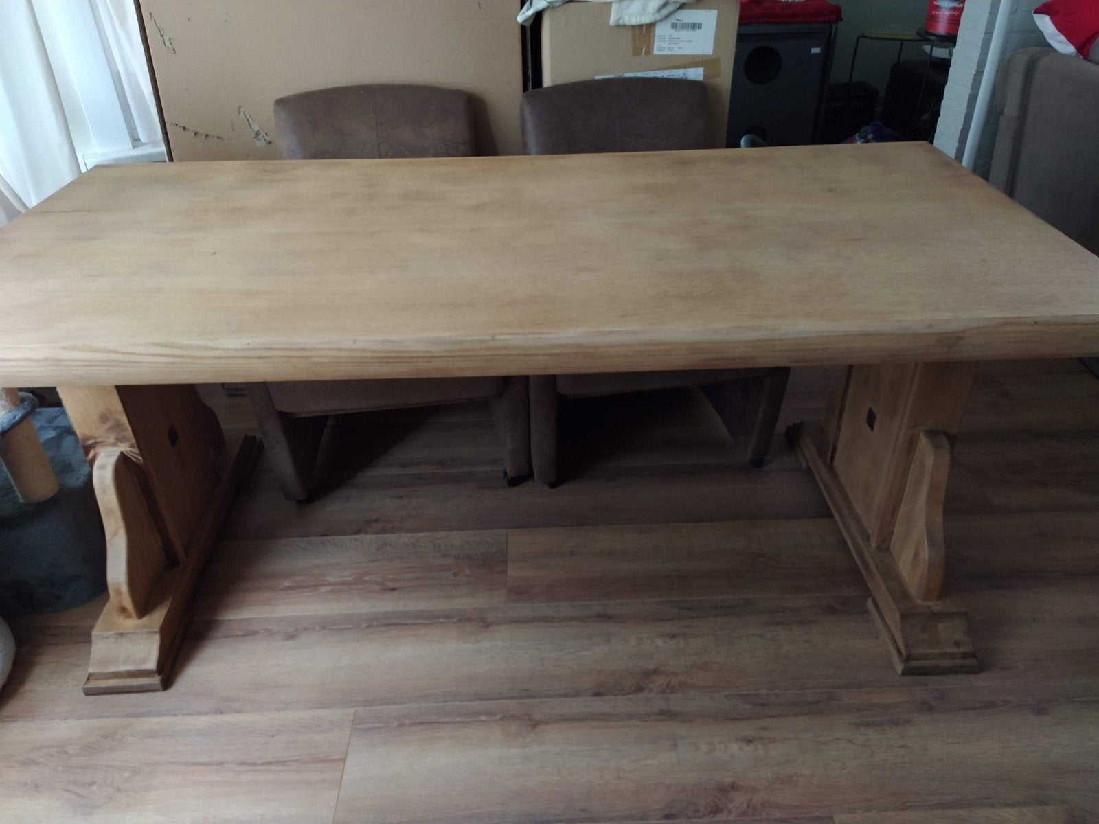 mooie eiken tafel, Ophalen