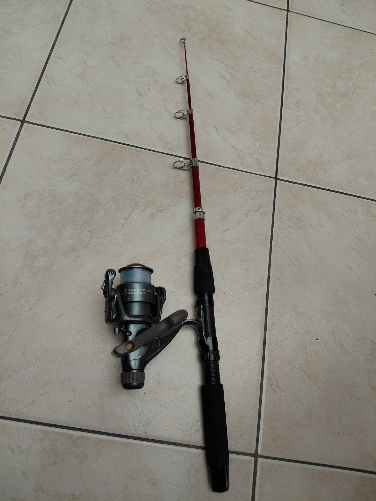 Canne télescopique ARCA 1m80 et moulinet avec fil, Enlèvement ou Envoi, Moulinet