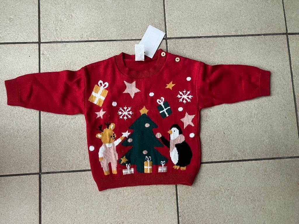Nieuwe rode kersttrui Maat 68, Ophalen of Verzenden, Nieuw, Jongetje of Meisje, Truitje of Vestje