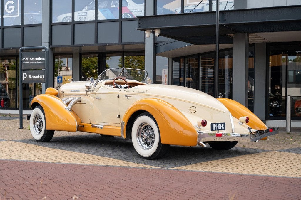 Auburn Speedster Supercharged (bj 1979, automaat), Beige, Leder, Bedrijf, 2 zetels