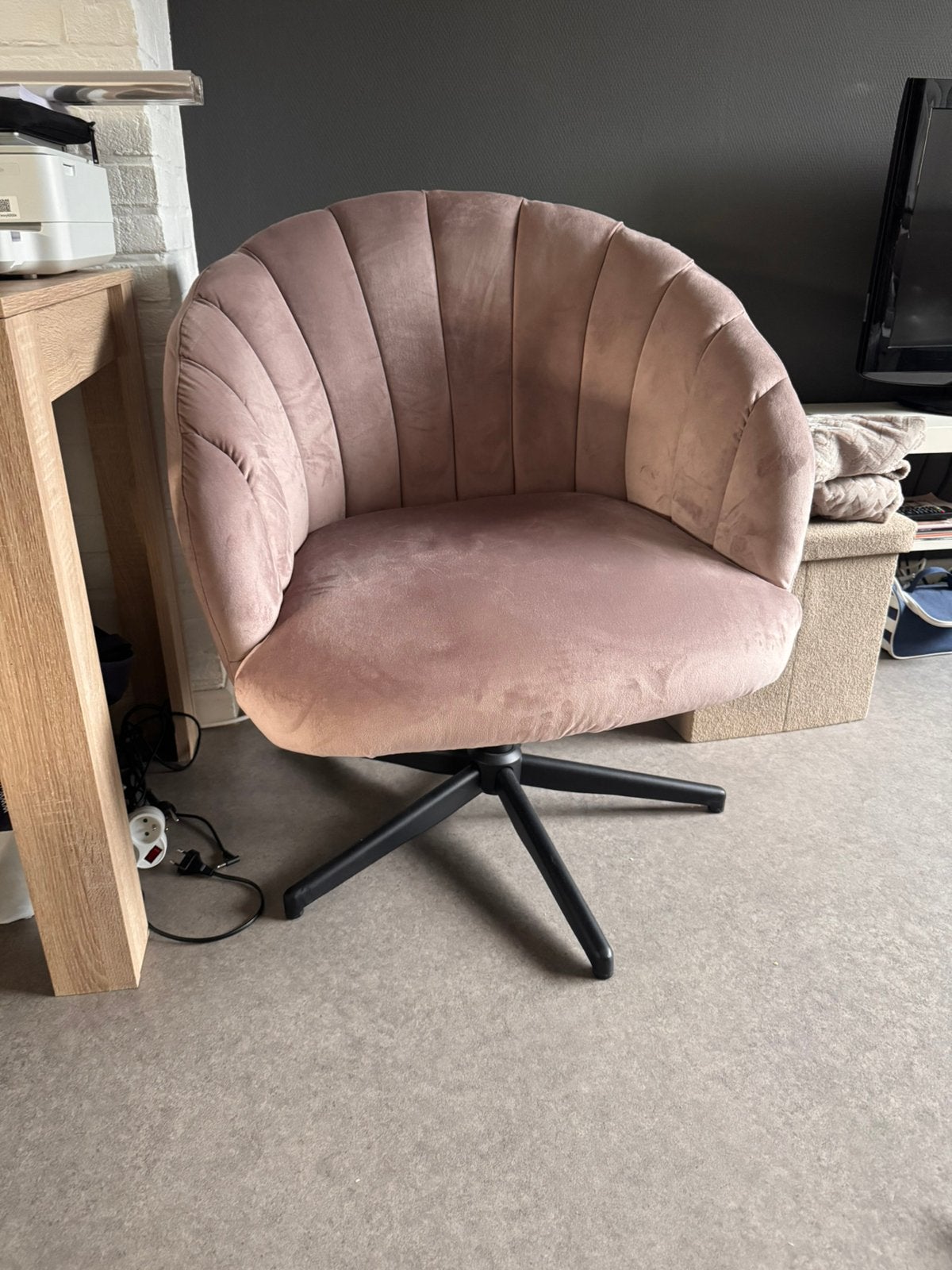Roze fauteuil/zetel, Huis en Inrichting, Fauteuils, Ophalen, Zo goed als nieuw