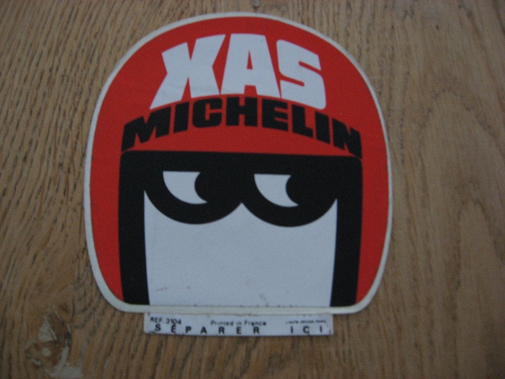 Vintage Sticker XAS Michelin, Ophalen of Verzenden, Nieuw, Auto of Motor
