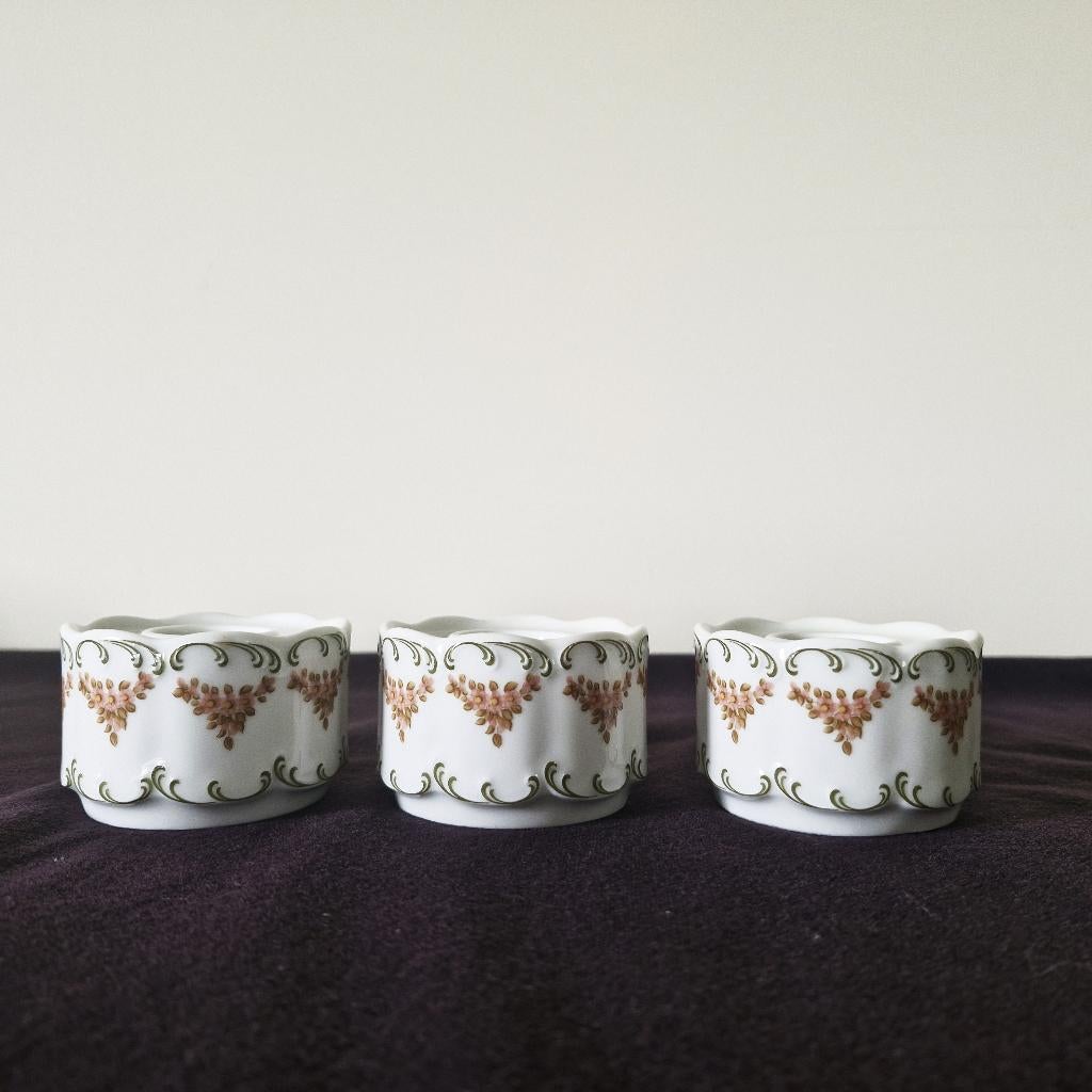3 Rosenthal kaarsenkandelaars "Classic Rose Monbijou"., Antiek en Kunst, Ophalen of Verzenden