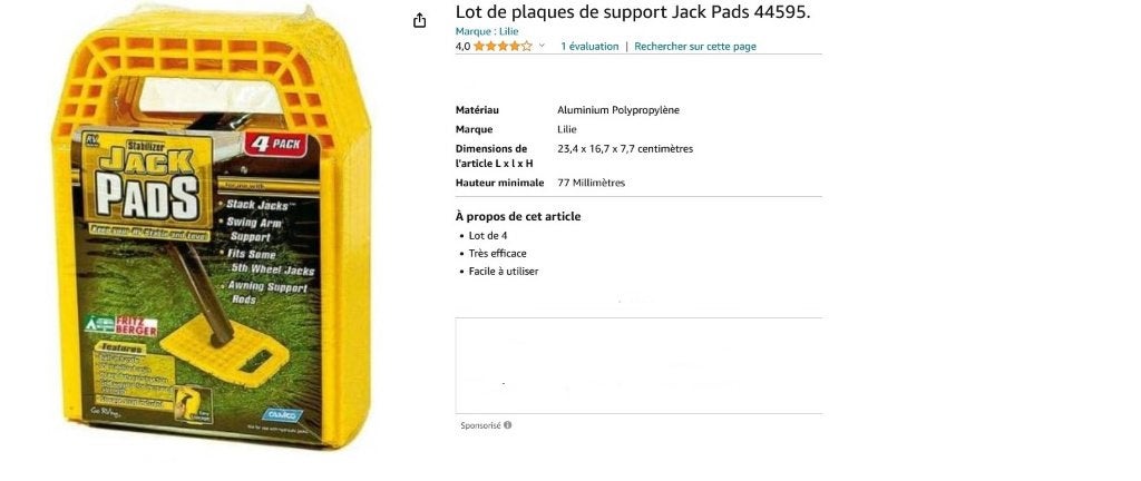 plaques de support pour bequille, Caravanes & Camping, Enlèvement, Neuf
