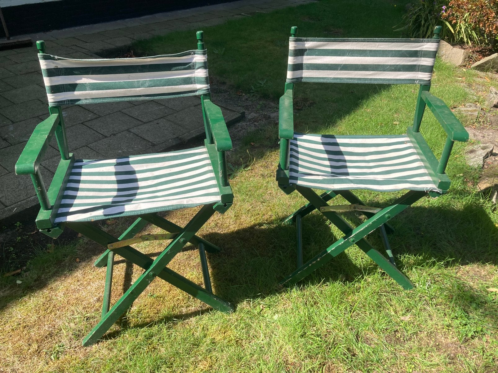 2 Plooibare Vintage Tuinstoelen, Caravanes & Camping, Enlèvement, Utilisé, Chaise de camping