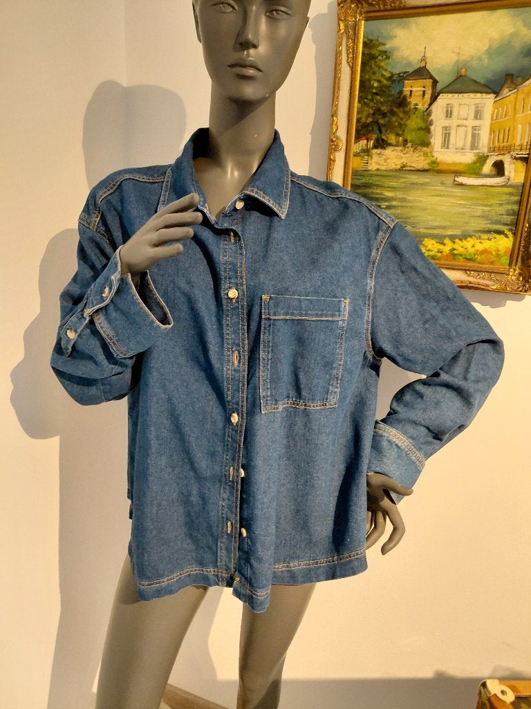 opus prachtige jeanshemd m42, Ophalen, Zo goed als nieuw, Maat 42/44 (L)