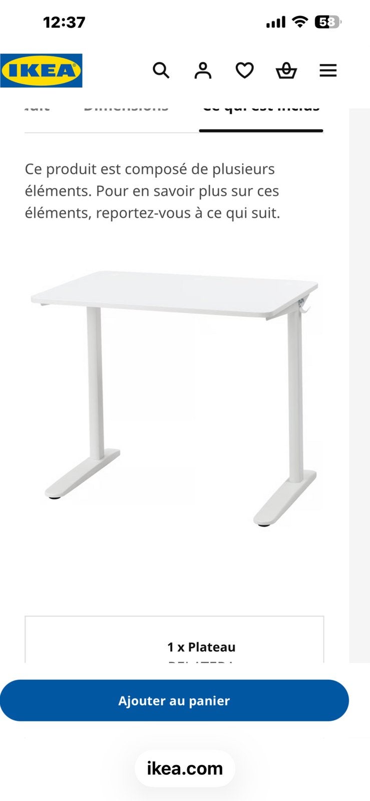 Bureau, Enlèvement, Comme neuf