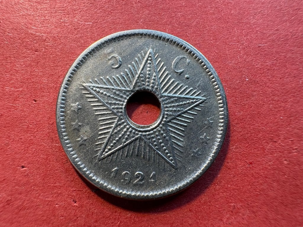 Belgisch Congo - 5 centiem 1921 (#271#), Postzegels en Munten, Munten | Afrika, Ophalen of Verzenden, Overige landen, Losse munt