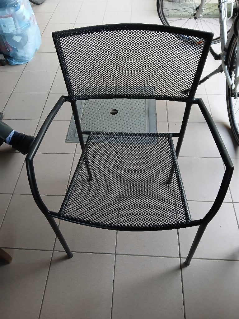 4 tuinstoelen, Tuin en Terras, Ophalen, Gebruikt, Metaal, Stapelbaar