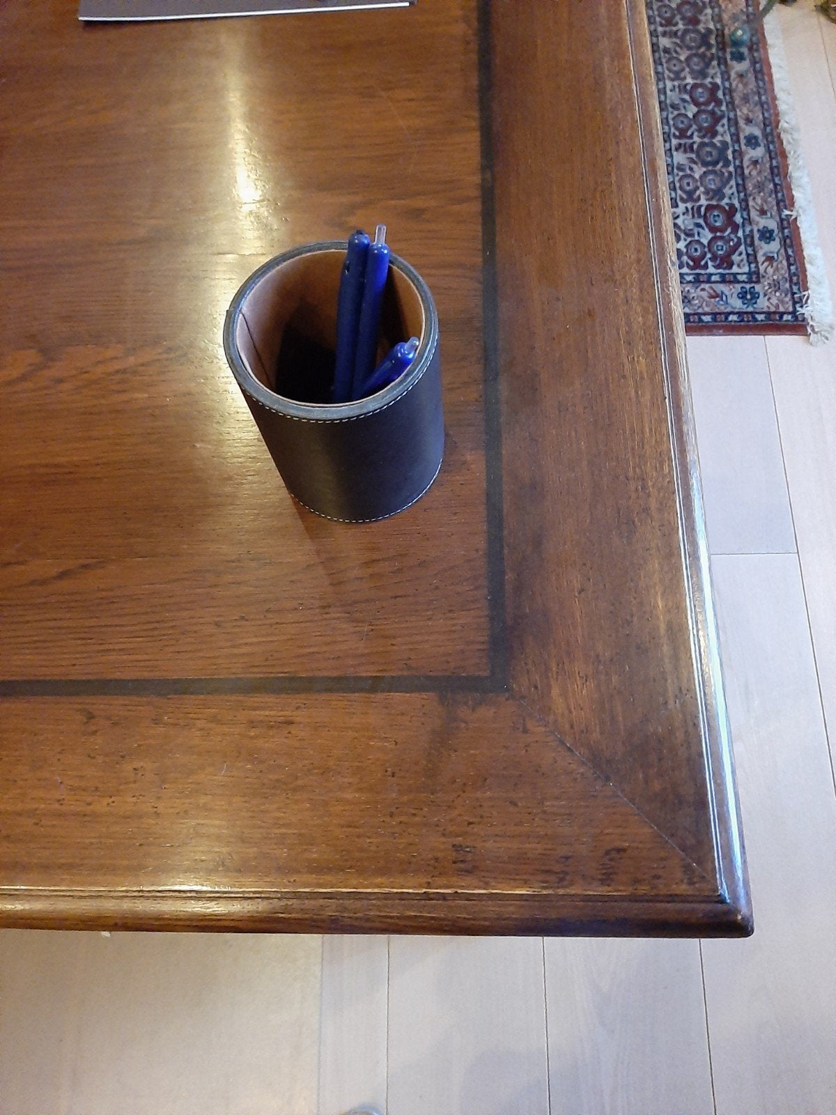 Massief eiken bureau., Antiek en Kunst, Ophalen