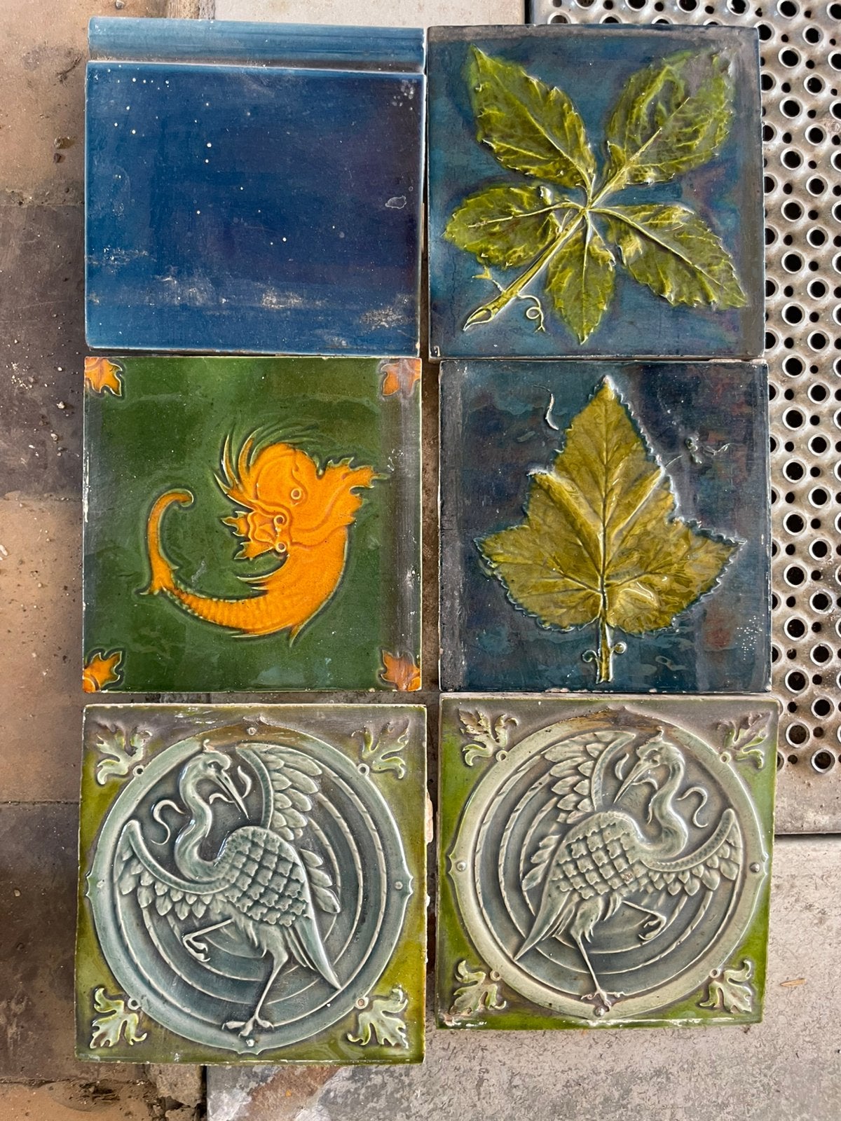 Carrelages anciens, art nouveau, 22 pieces très décoratives, Antiquités & Art, Enlèvement