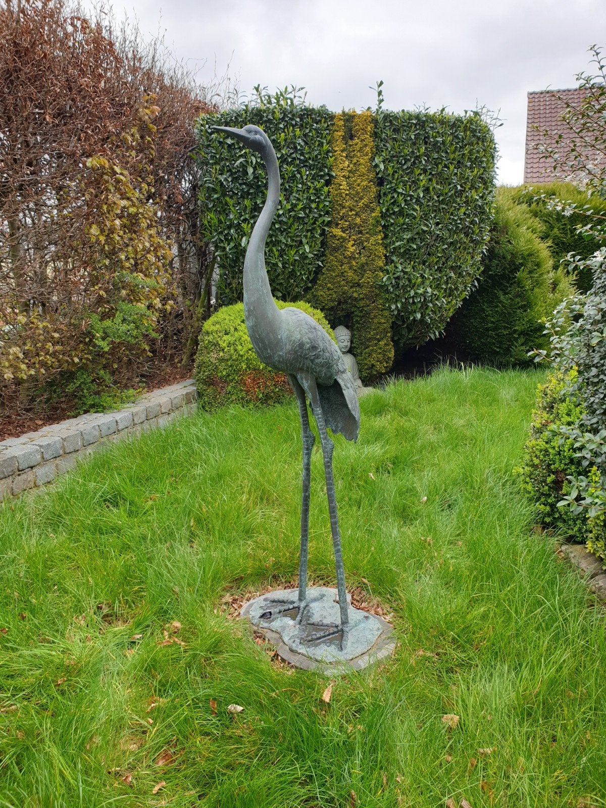 Bronzen kraanvogel 1,70m hoog, Ophalen